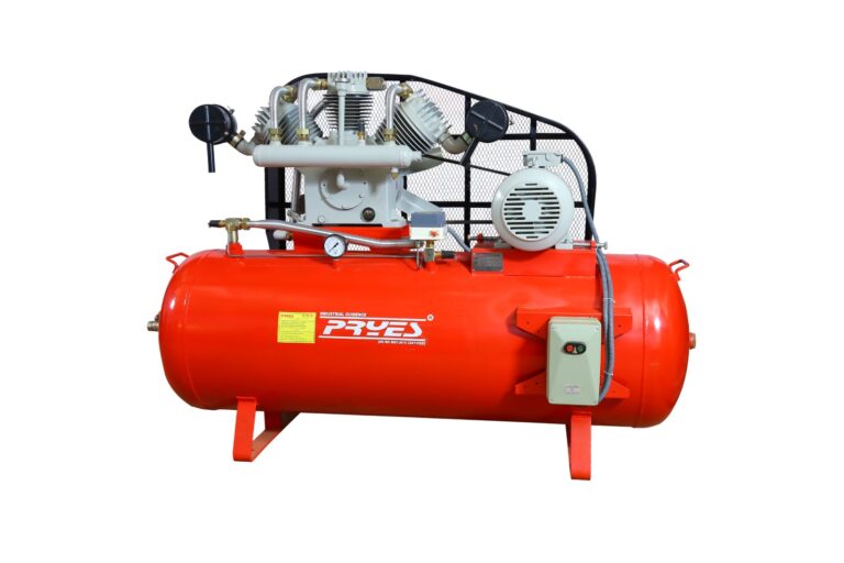 Single and Two Stage Industrial Reciprocating Air Compressors from PRS – Designed for high-pressure, continuous-duty applications in manufacturing and workshops