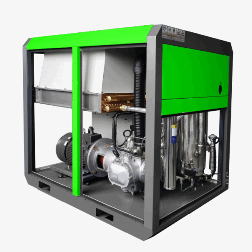 Dryer Oil Free Screw Air Compressor Integrated with an inbuilt dryer, PRS Oil Free Screw Compressors ensure moisture-free, ultra-clean air for sensitive industrial applications.
