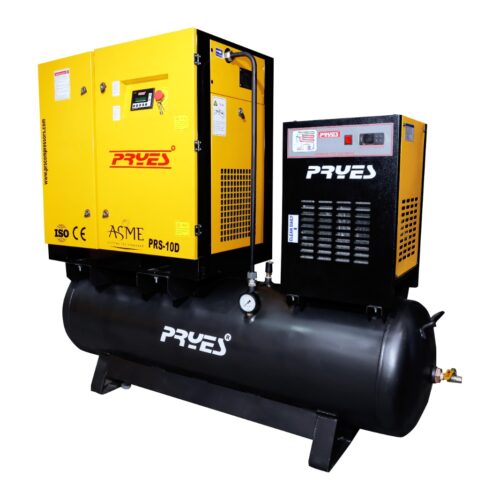 Tank Mounted Screw Air Compressor 4KW - 15KW Tank mounted screw air compressor by PRSCompressors with 4KW to 15KW capacity for industrial use